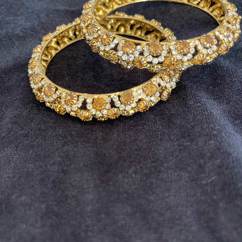 Elegant Gold Floral Bangles